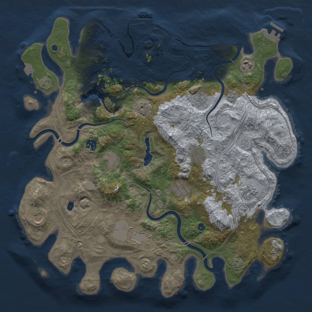 Rust Map: Procedural Map, Size: 4250, Seed: 239967633, 16 Monuments