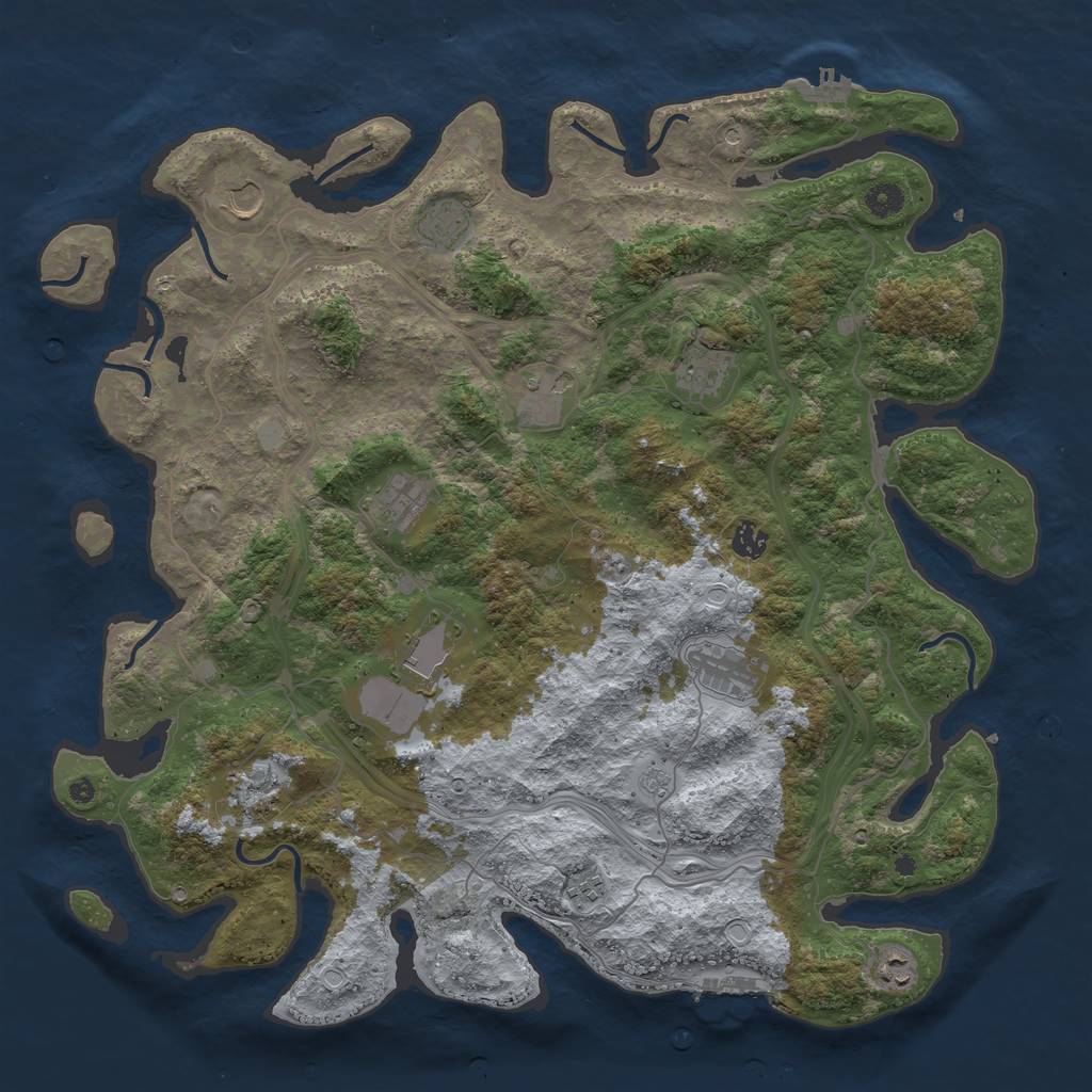 Rust Map: Procedural Map, Size: 4500, Seed: 903420468, 20 Monuments