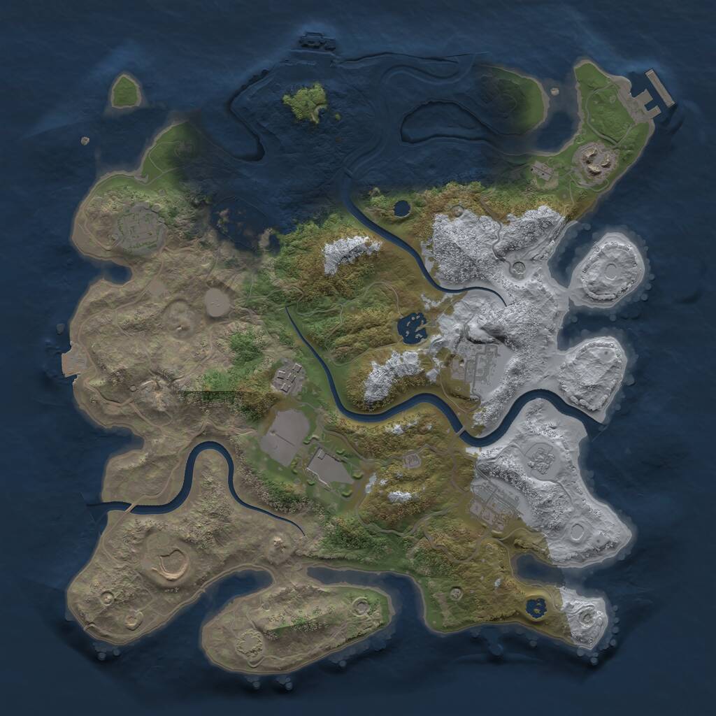 Rust Map: Procedural Map, Size: 3500, Seed: 836429199, 15 Monuments