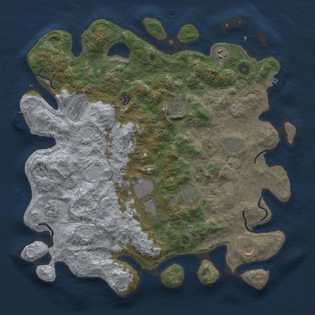 Rust Map: Procedural Map, Size: 4200, Seed: 94752, 19 Monuments