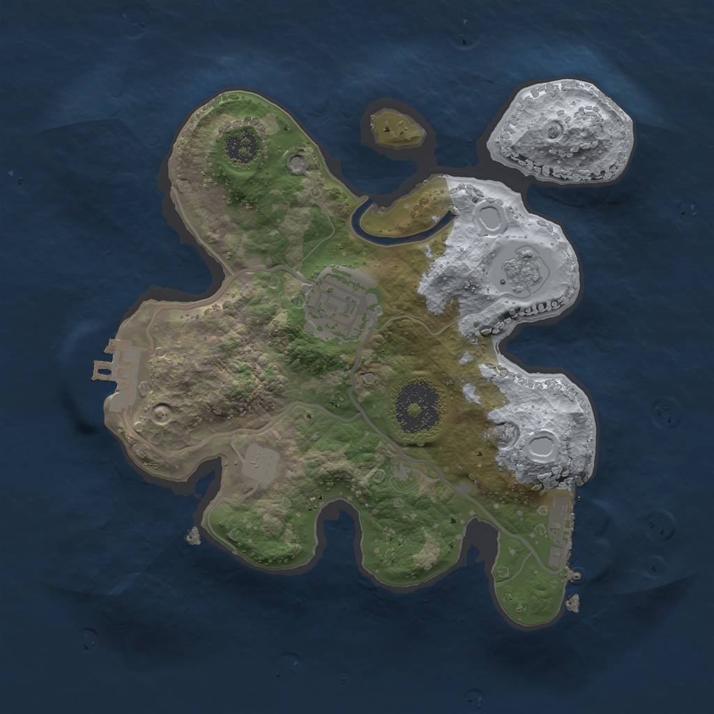 Rust Map: Procedural Map, Size: 2200, Seed: 1515505043, 7 Monuments