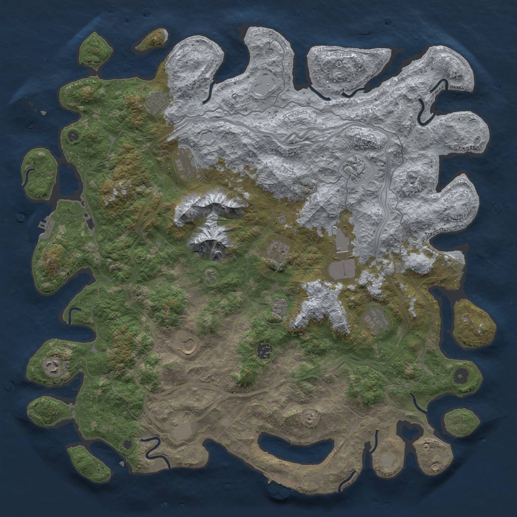 Rust Map: Procedural Map, Size: 5000, Seed: 1587766186, 20 Monuments