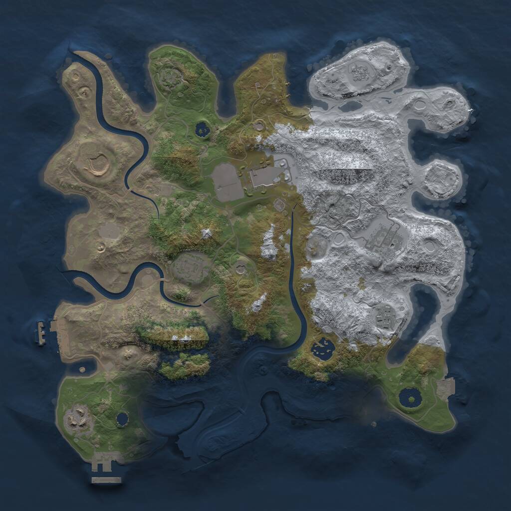 Rust Map: Procedural Map, Size: 3500, Seed: 1772319693, 13 Monuments