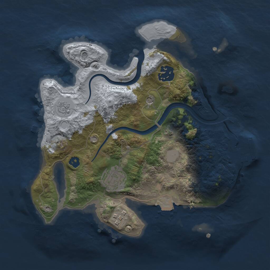 Rust Map: Procedural Map, Size: 2500, Seed: 5645435, 7 Monuments