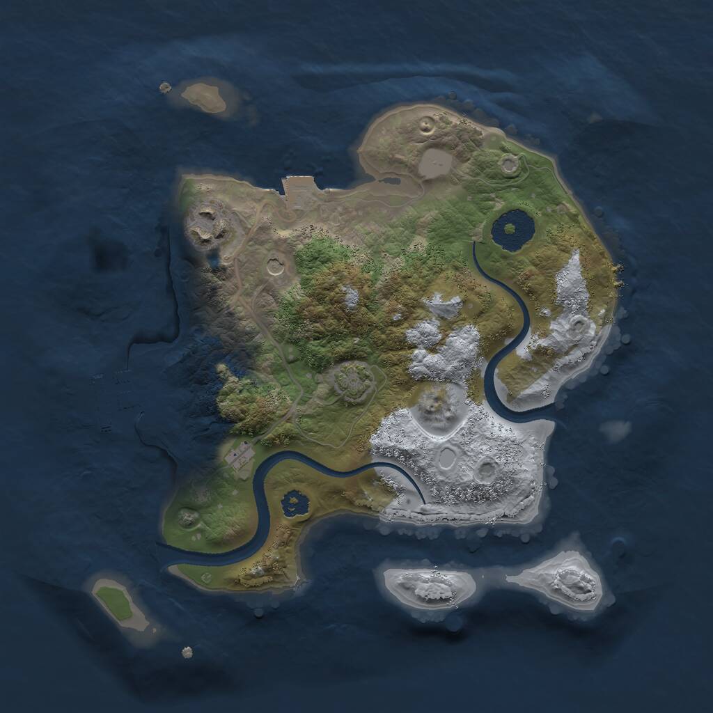Rust Map: Procedural Map, Size: 2600, Seed: 2556256, 5 Monuments