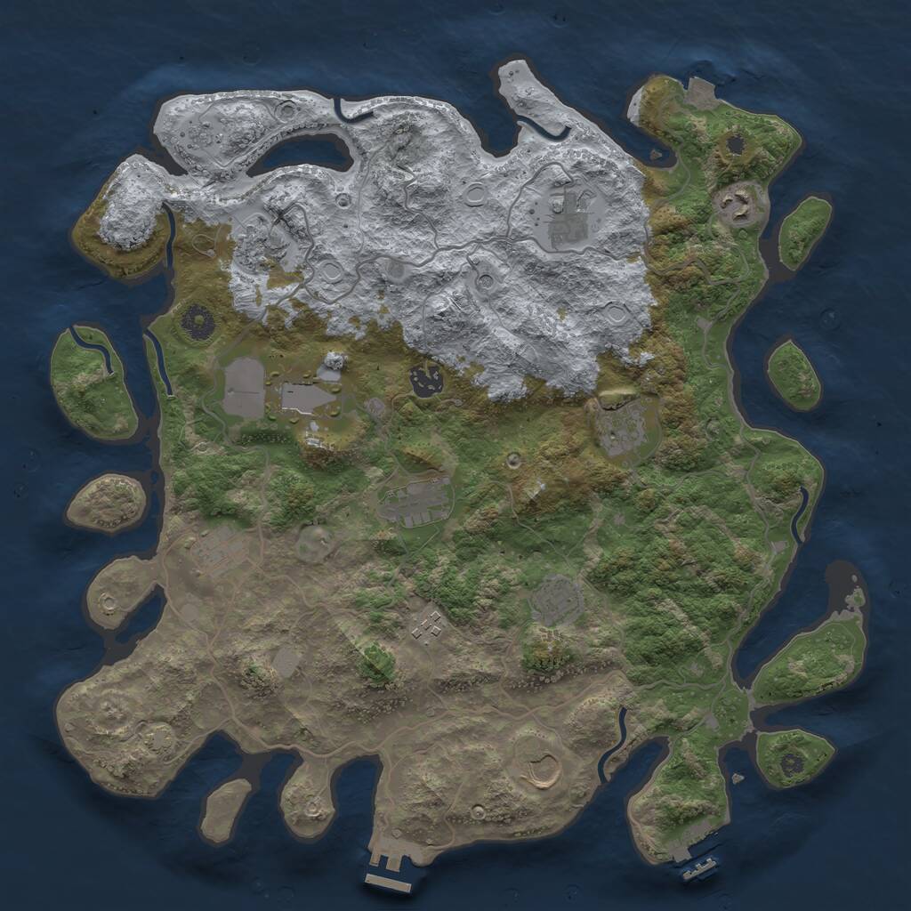 Rust Map: Procedural Map, Size: 4000, Seed: 289, 17 Monuments