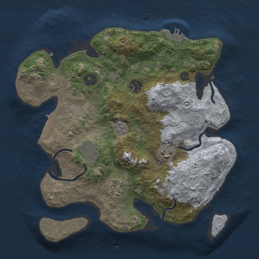 Rust Map: Procedural Map, Size: 3000, Seed: 867530922, 12 Monuments