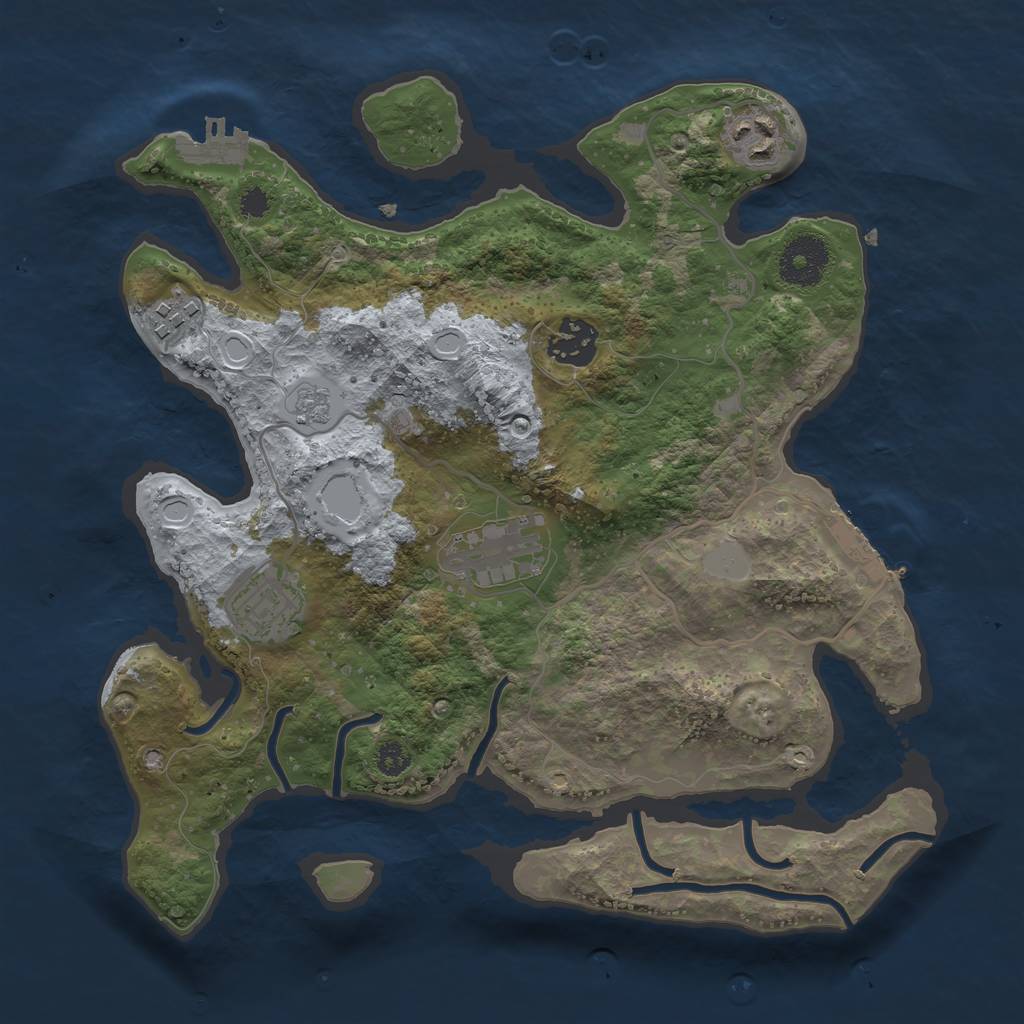Rust Map: Procedural Map, Size: 3100, Seed: 124228218, 11 Monuments