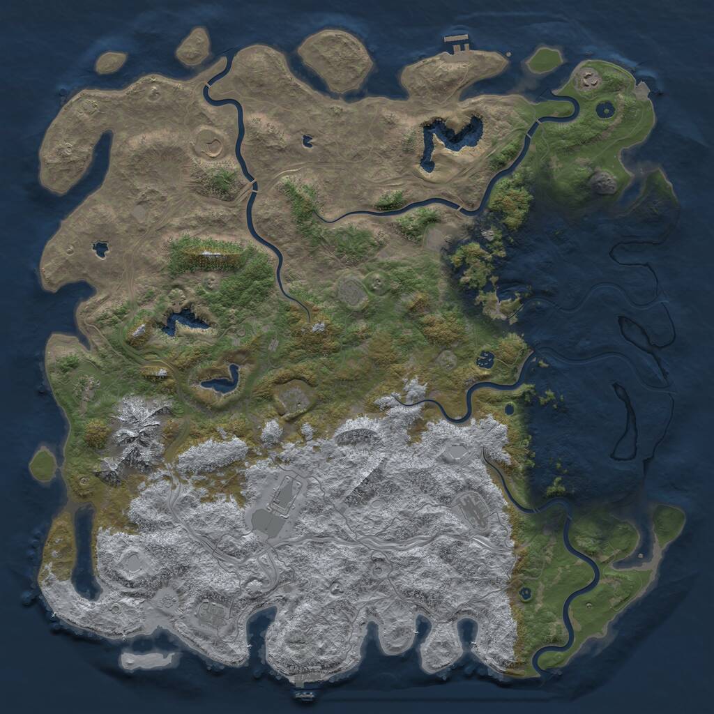 Rust Map: Procedural Map, Size: 6000, Seed: 198339146, 17 Monuments