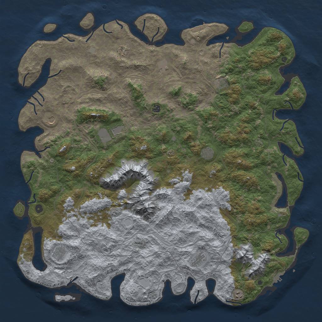Rust Map: Procedural Map, Size: 6000, Seed: 198339146, 18 Monuments