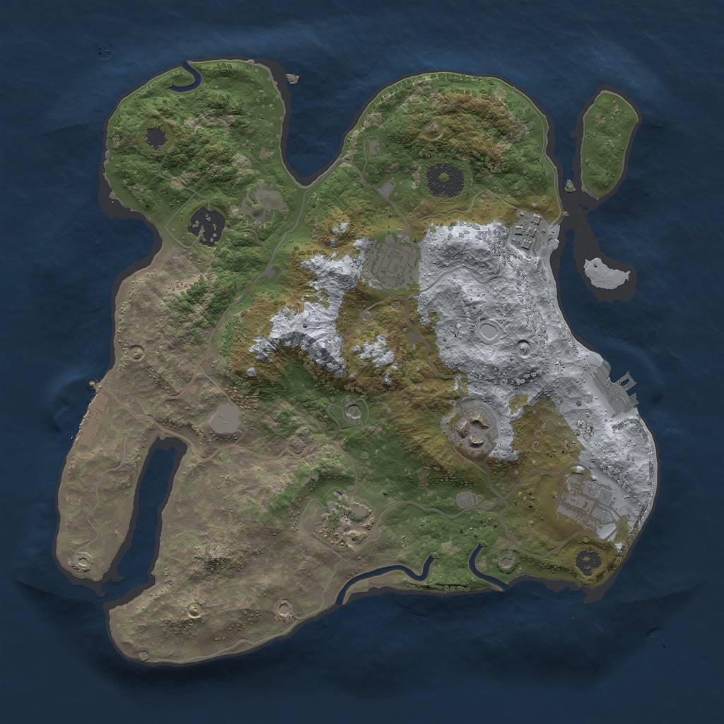 Rust Map: Procedural Map, Size: 3000, Seed: 1931213029, 12 Monuments