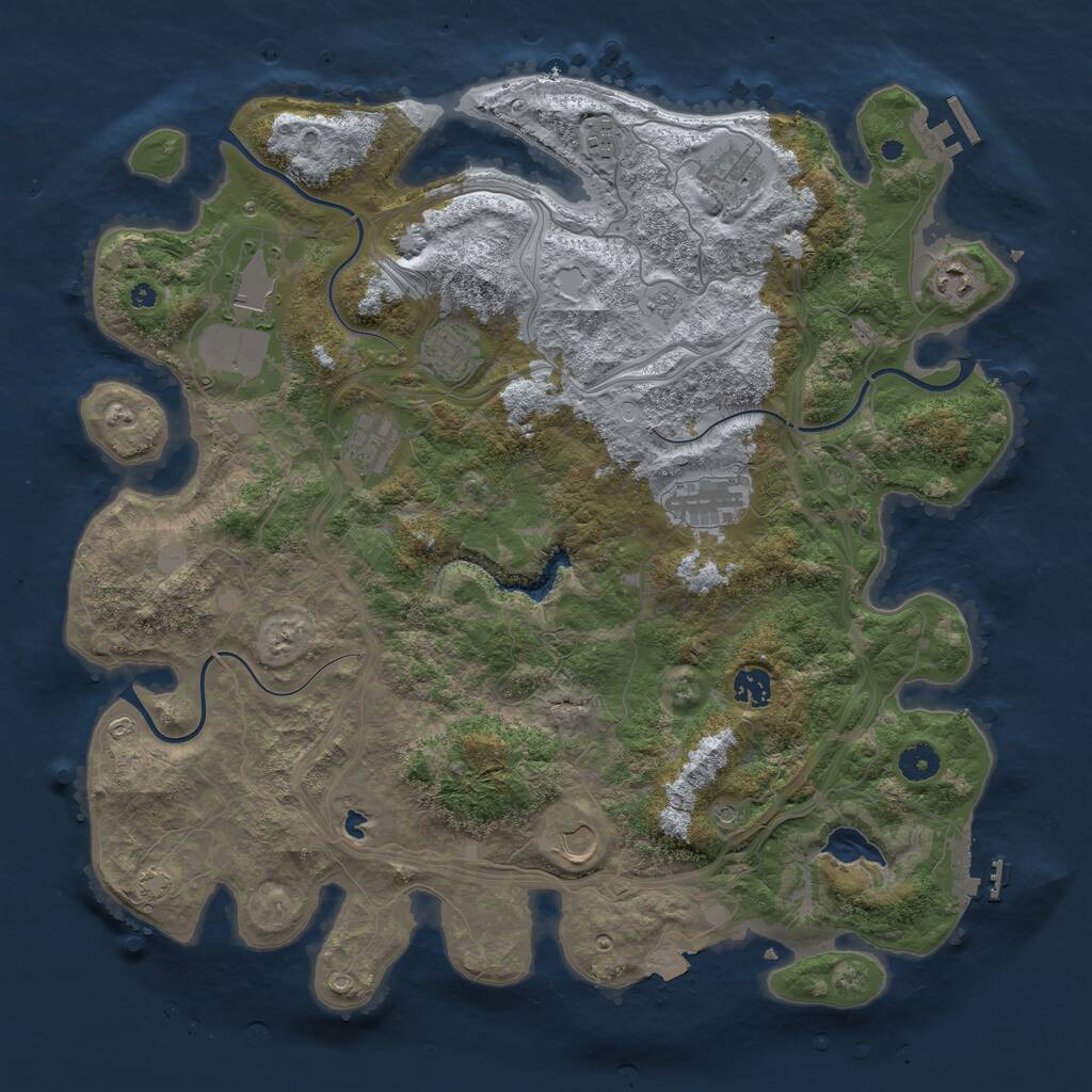 Rust Map: Procedural Map, Size: 4250, Seed: 1027848800, 15 Monuments