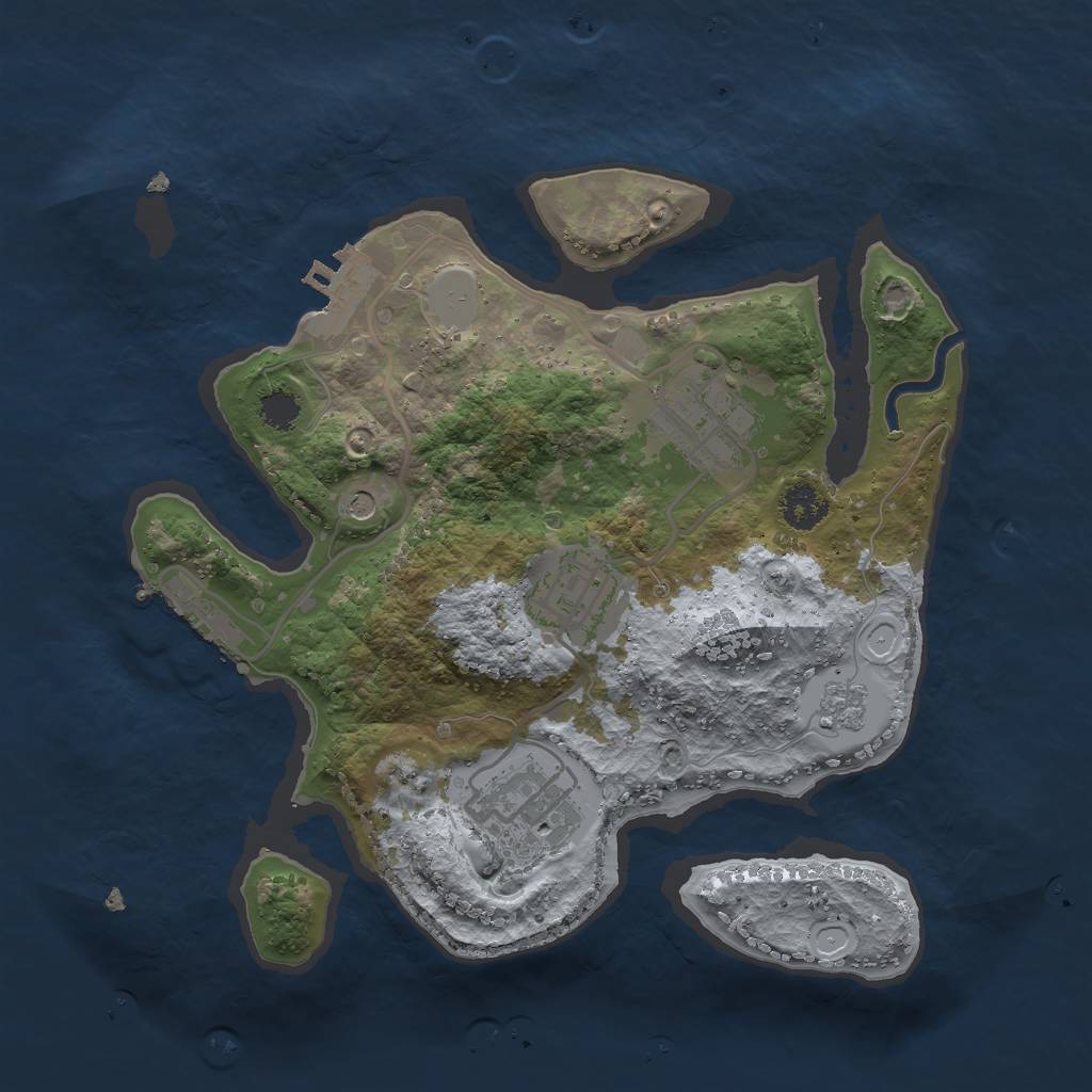 Rust Map: Procedural Map, Size: 2500, Seed: 311017, 10 Monuments