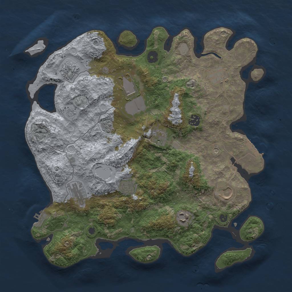 Rust Map: Procedural Map, Size: 3750, Seed: 7622495, 17 Monuments