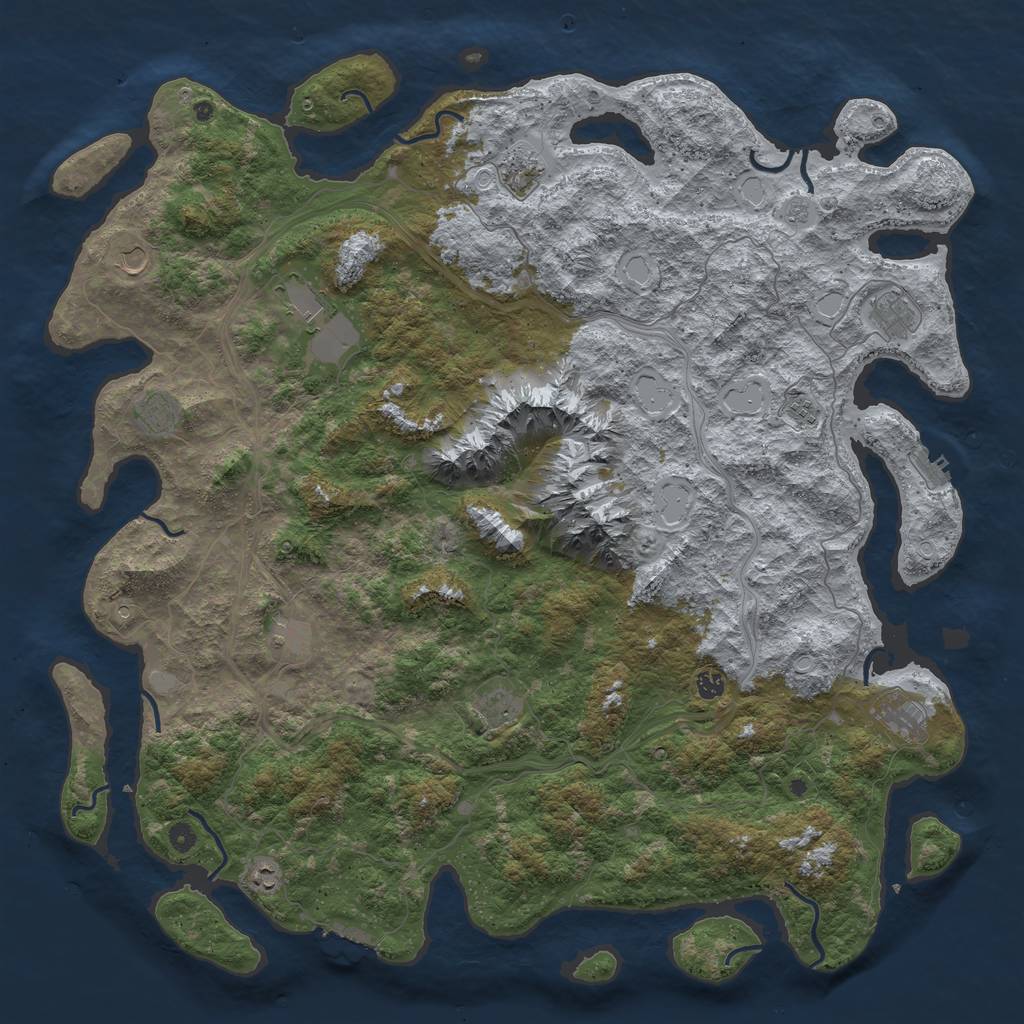 Rust Map: Procedural Map, Size: 5500, Seed: 3516554, 18 Monuments