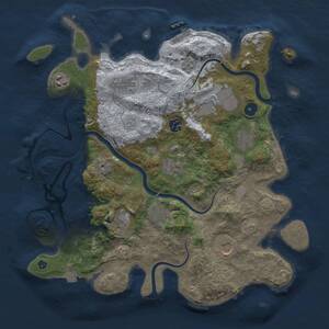 Thumbnail Rust Map: Procedural Map, Size: 3800, Seed: 46648676, 15 Monuments