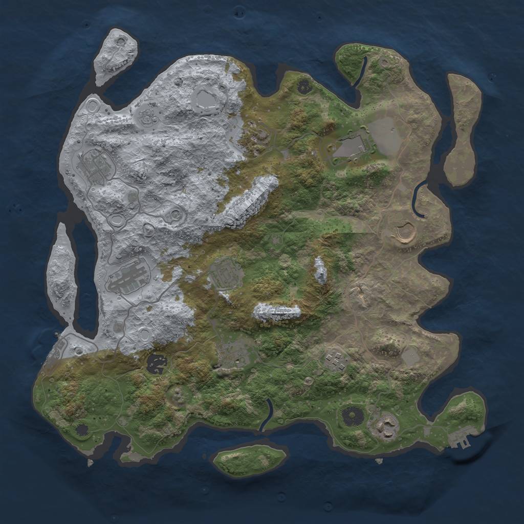 Rust Map: Procedural Map, Size: 3750, Seed: 1452899204, 17 Monuments