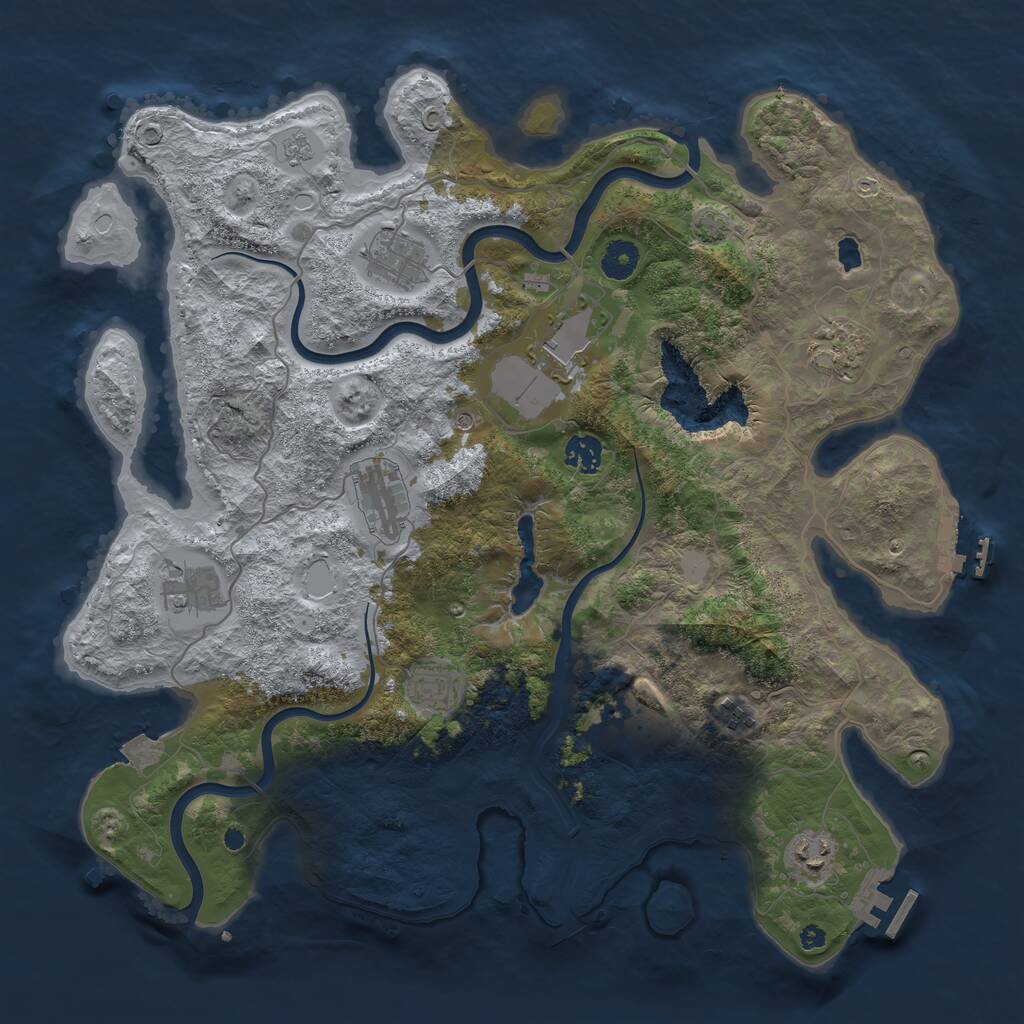 Rust Map: Procedural Map, Size: 4000, Seed: 131231915, 16 Monuments