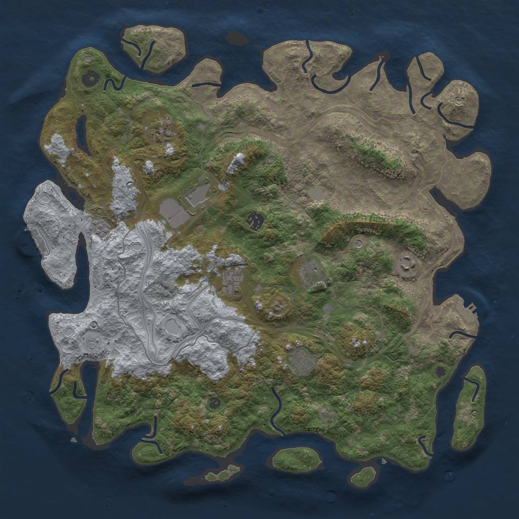 Rust Map: Procedural Map, Size: 4500, Seed: 147574, 15 Monuments