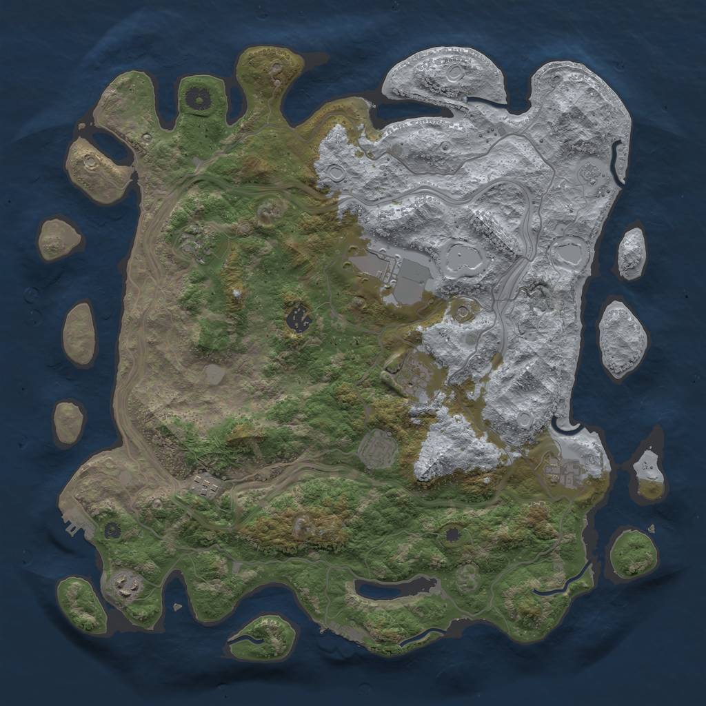 Rust Map: Procedural Map, Size: 4250, Seed: 501623454, 15 Monuments