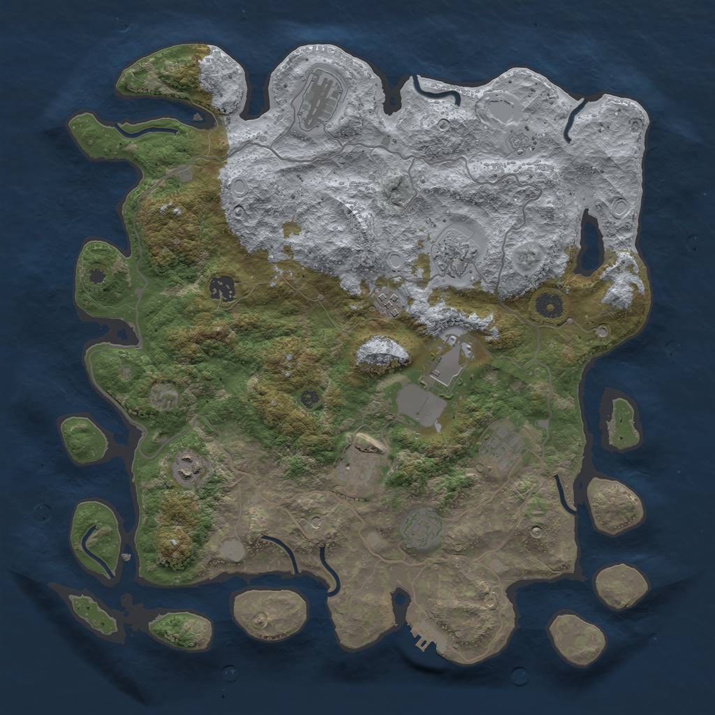 Rust Map: Procedural Map, Size: 4000, Seed: 230207, 15 Monuments