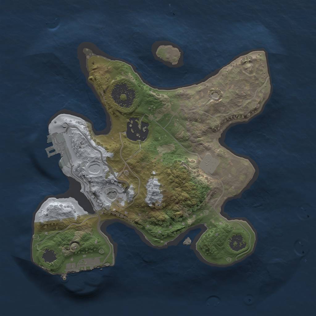 Rust Map: Procedural Map, Size: 2000, Seed: 443346634, 7 Monuments