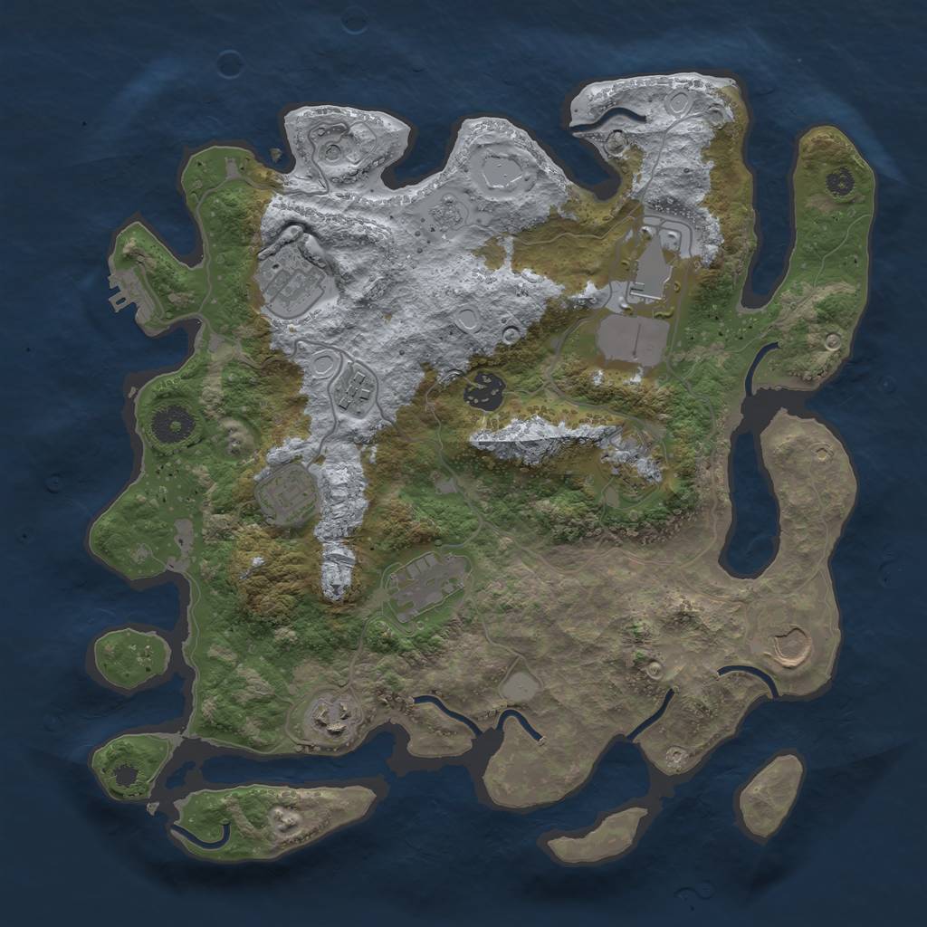 Rust Map: Procedural Map, Size: 3500, Seed: 89684786, 15 Monuments