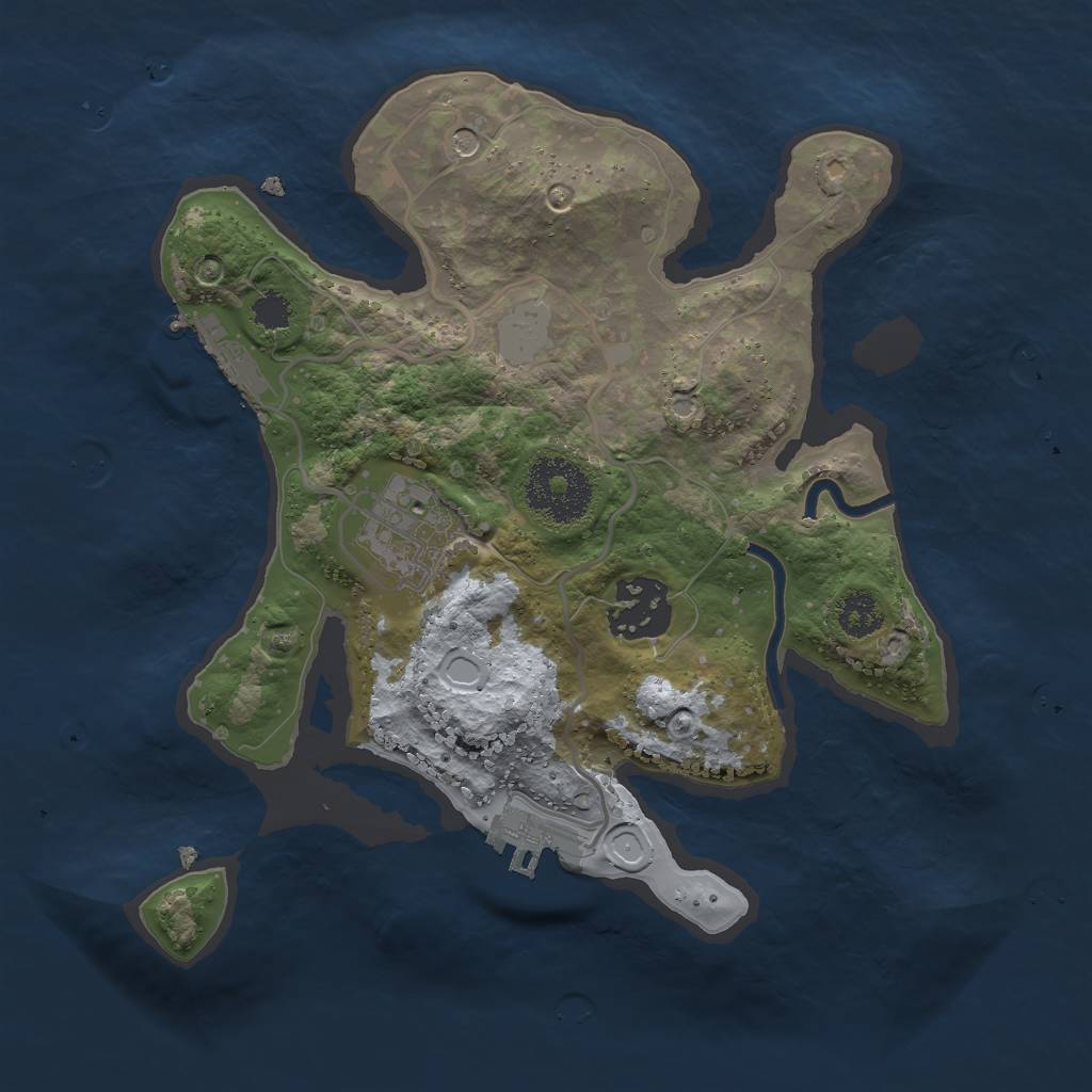 Rust Map: Procedural Map, Size: 2500, Seed: 1445318256, 8 Monuments
