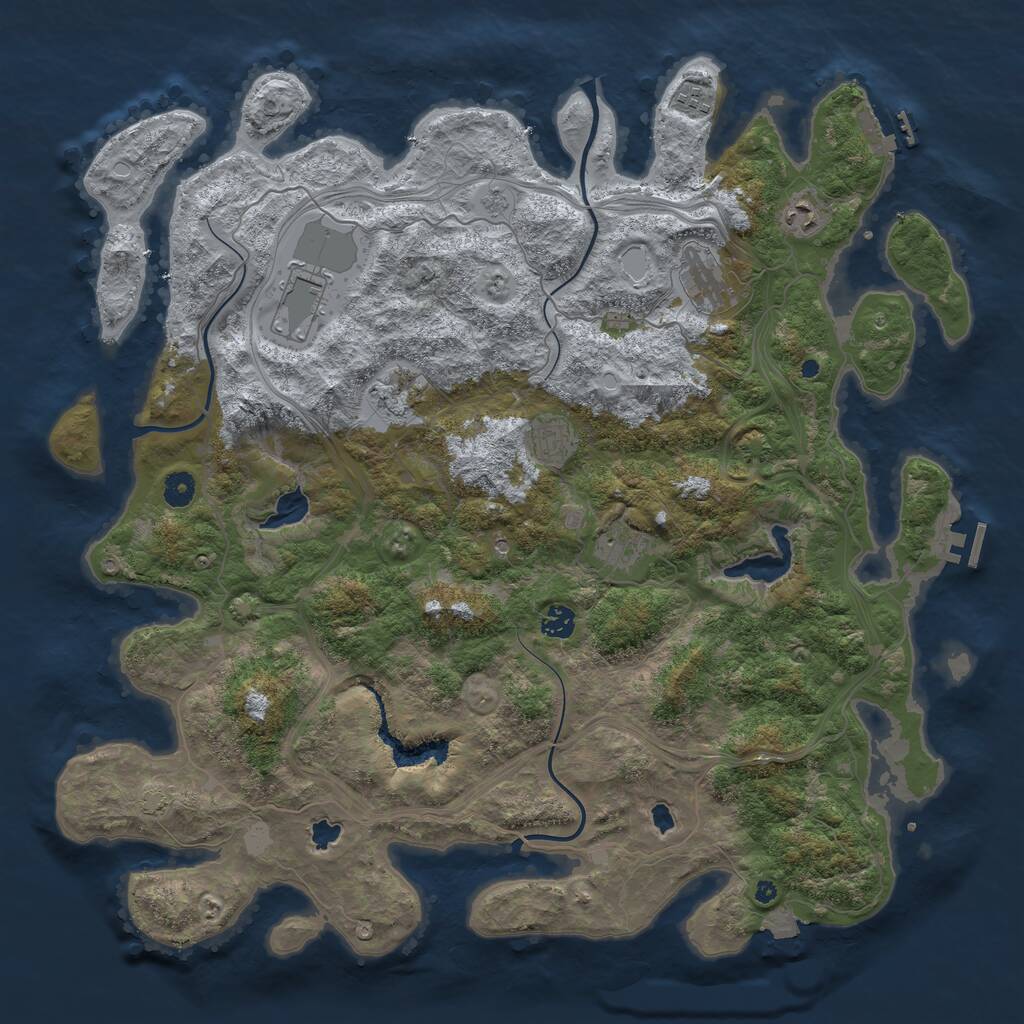 Rust Map: Procedural Map, Size: 4550, Seed: 207, 14 Monuments