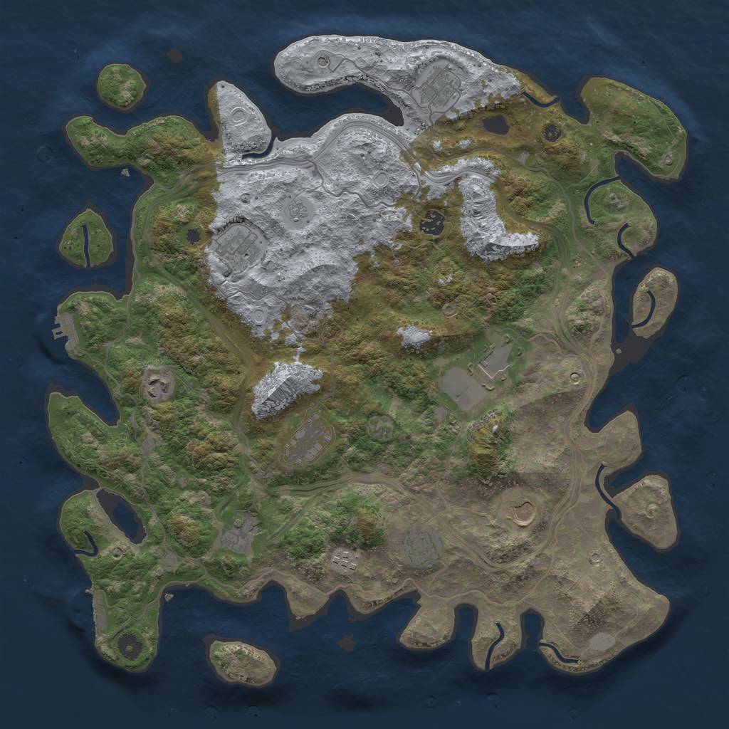 Rust Map: Procedural Map, Size: 4400, Seed: 5893840, 17 Monuments