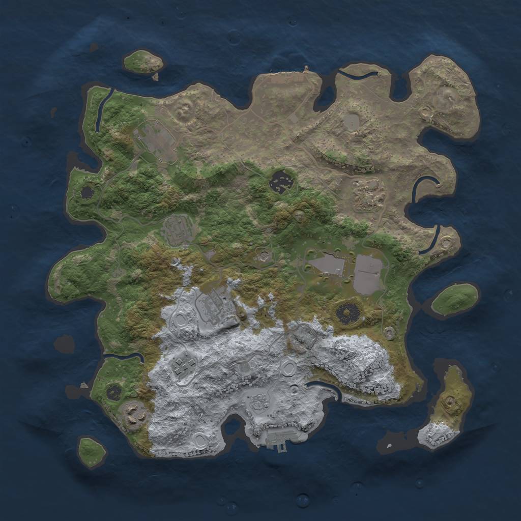 Rust Map: Procedural Map, Size: 3500, Seed: 59656309, 15 Monuments