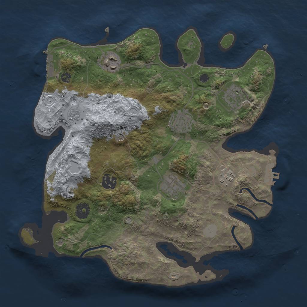 Rust Map: Procedural Map, Size: 3000, Seed: 4531908, 13 Monuments