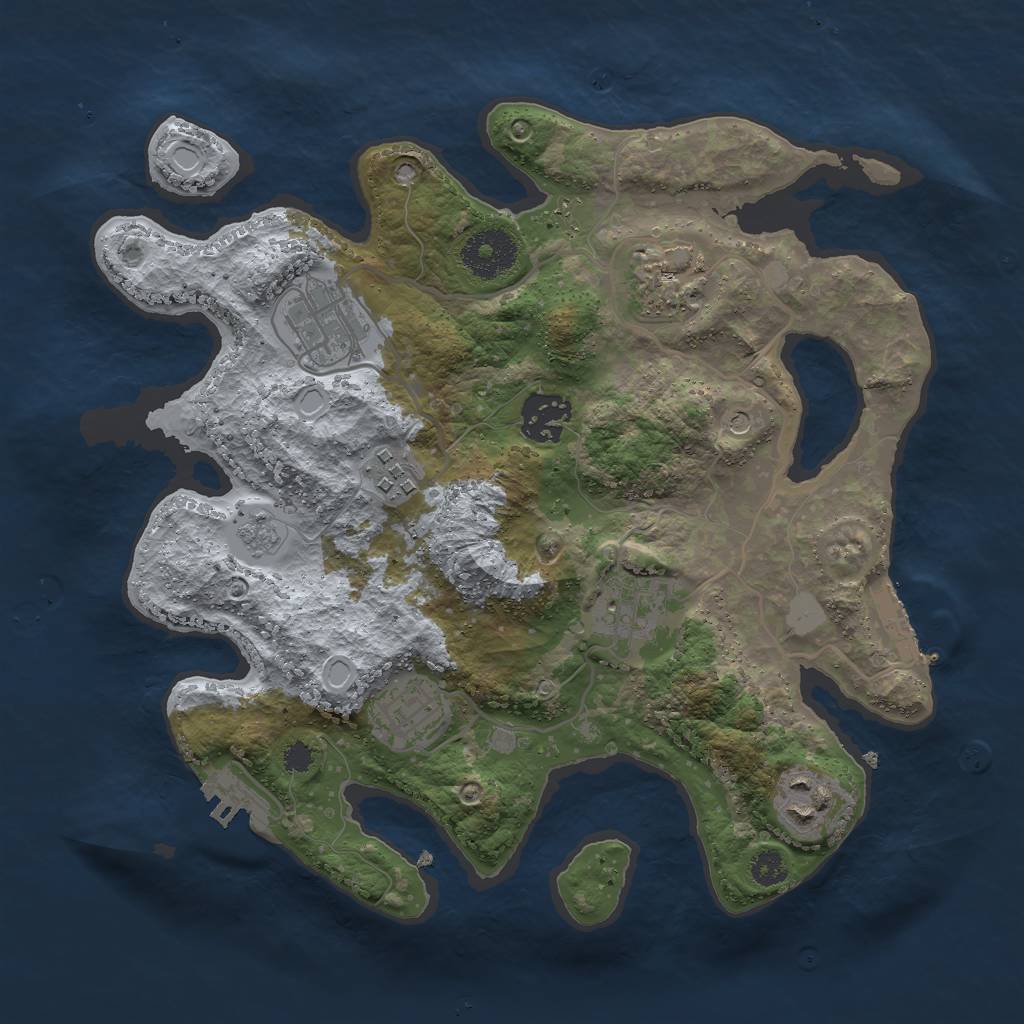 Rust Map: Procedural Map, Size: 3000, Seed: 11061994, 14 Monuments