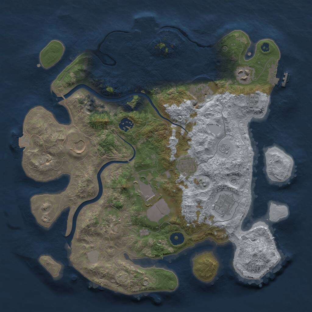 Rust Map: Procedural Map, Size: 3500, Seed: 1972643, 15 Monuments
