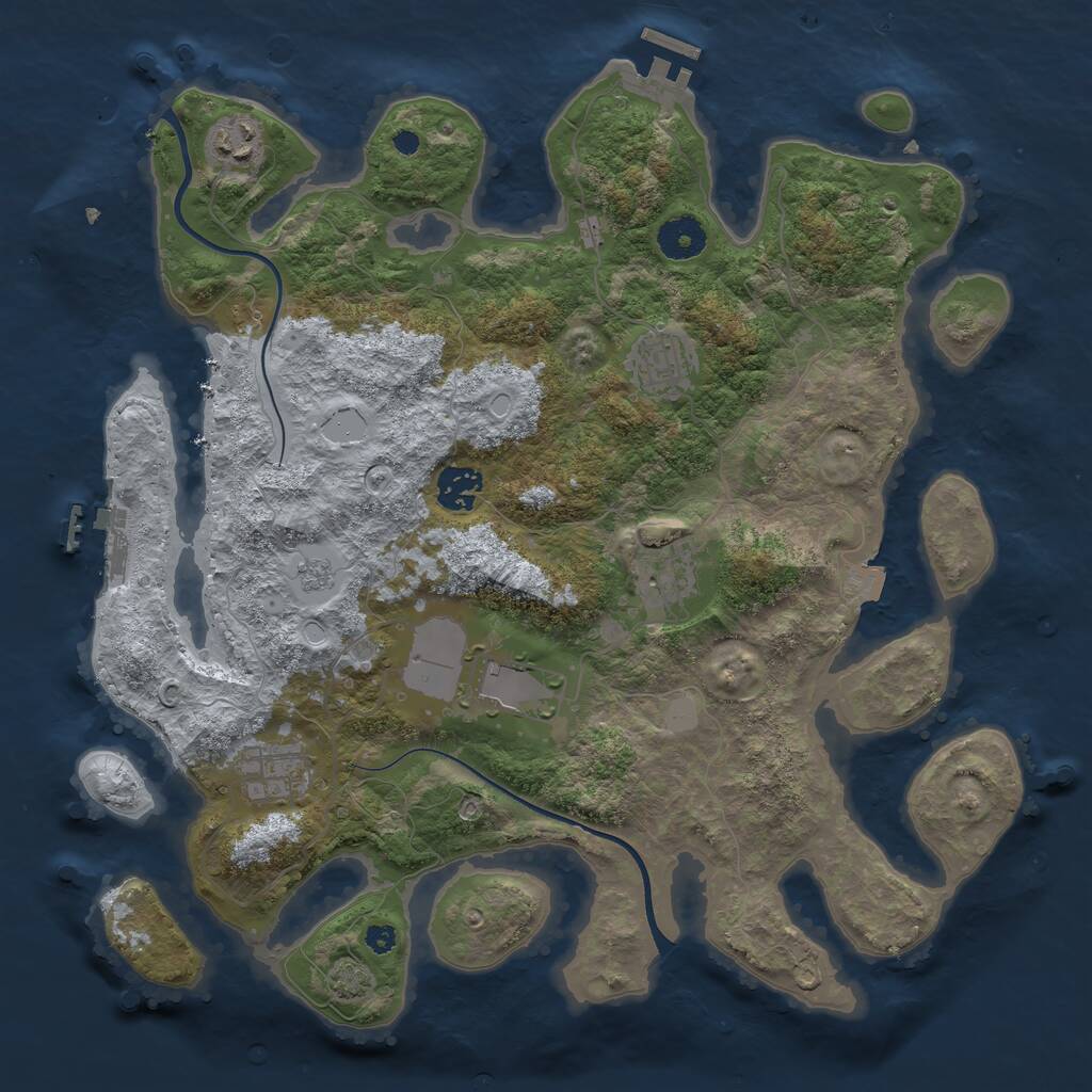 Rust Map: Procedural Map, Size: 3600, Seed: 4563, 11 Monuments