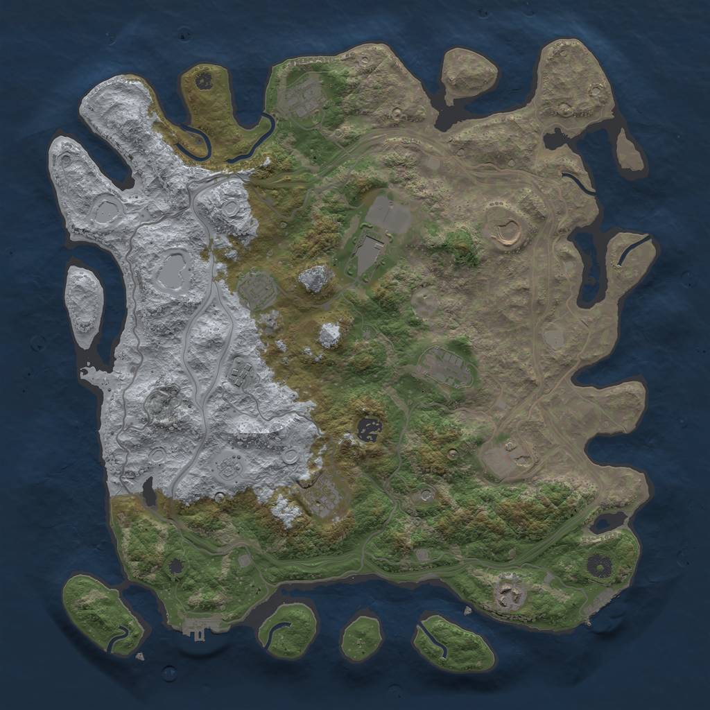 Rust Map: Procedural Map, Size: 4250, Seed: 1100089756, 17 Monuments