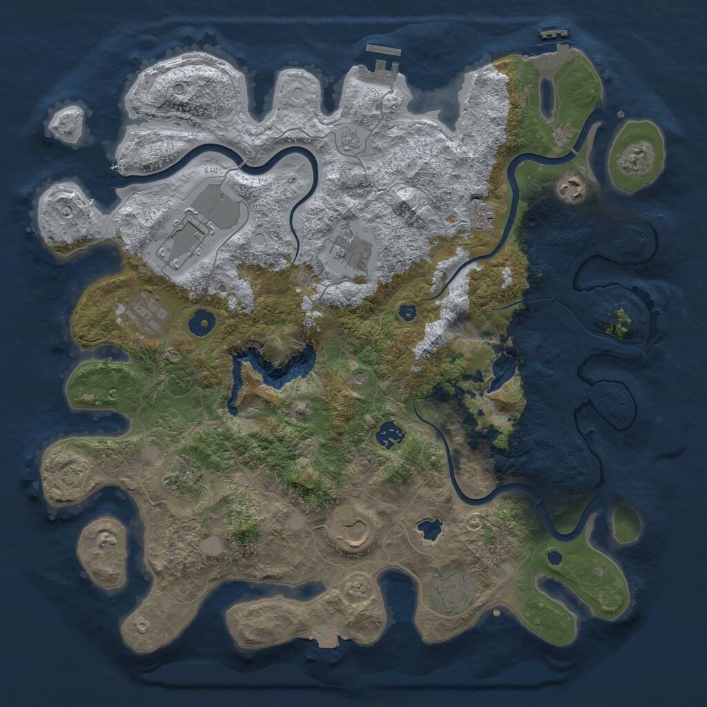 Rust Map: Procedural Map, Size: 4050, Seed: 712163581, 15 Monuments