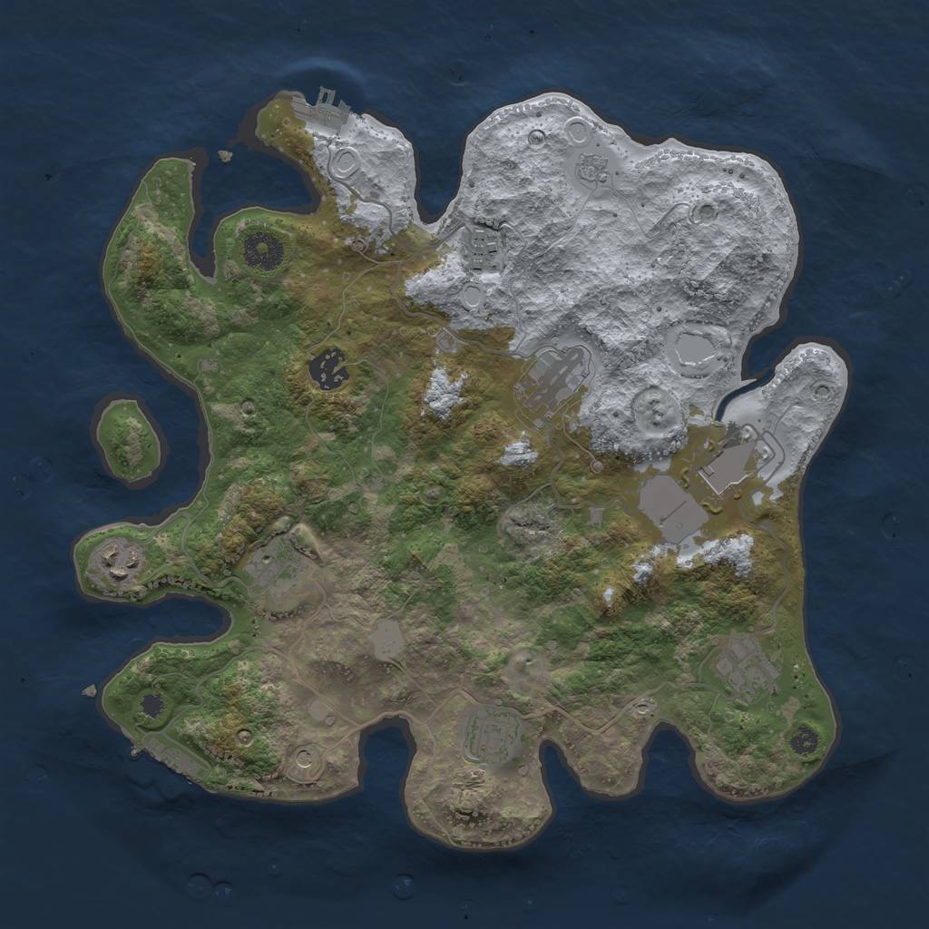 Rust Map: Procedural Map, Size: 3500, Seed: 58000, 15 Monuments