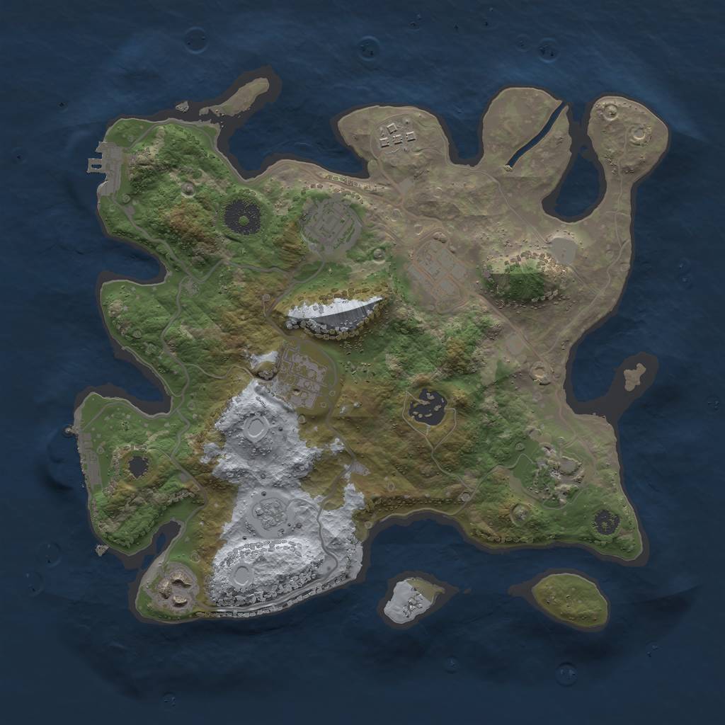 Rust Map: Procedural Map, Size: 3000, Seed: 214741, 13 Monuments