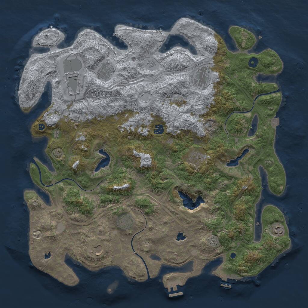 Rust Map: Procedural Map, Size: 4500, Seed: 1575635424, 16 Monuments