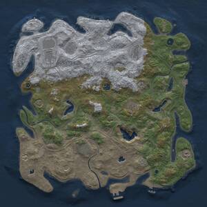 Thumbnail Rust Map: Procedural Map, Size: 4500, Seed: 1575635424, 16 Monuments