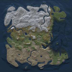 Thumbnail Rust Map: Procedural Map, Size: 4500, Seed: 1575635424, 17 Monuments