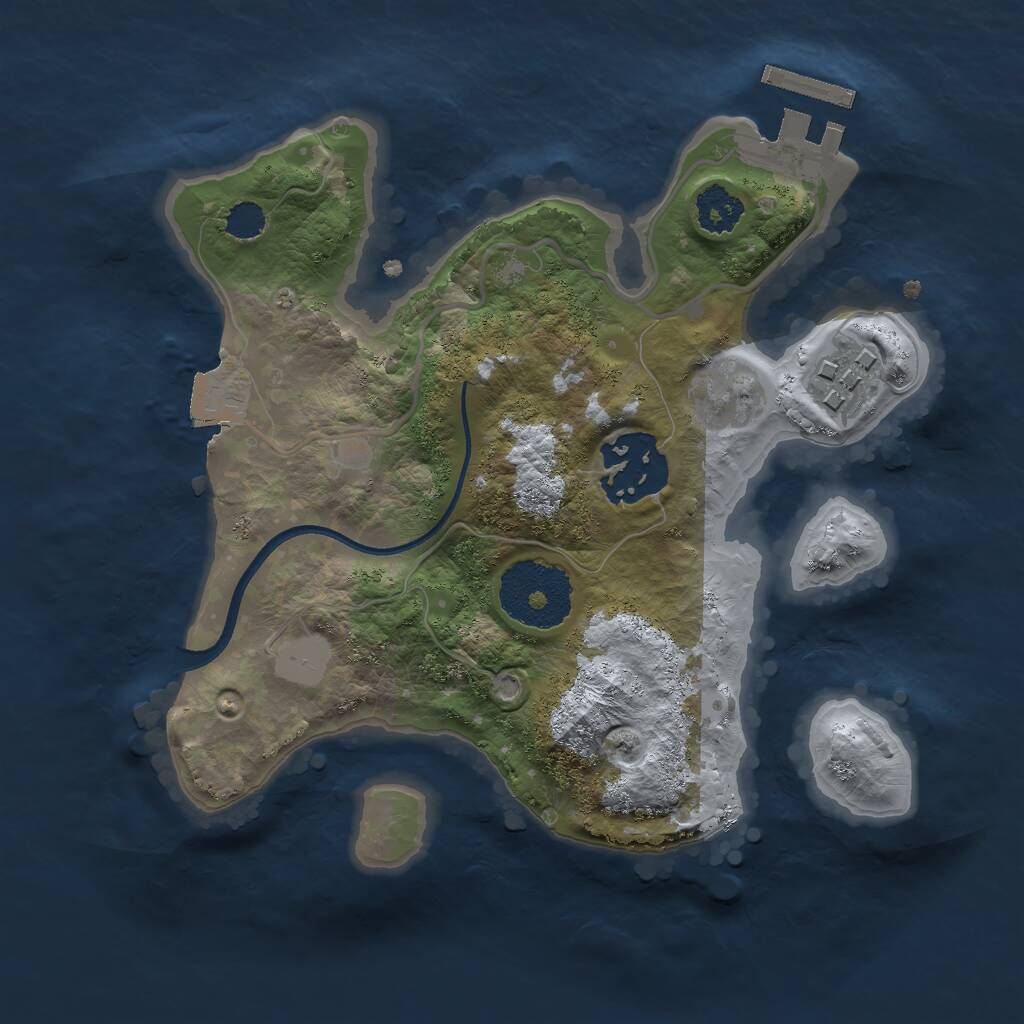 Rust Map: Procedural Map, Size: 2200, Seed: 1279204670, 4 Monuments