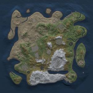 Thumbnail Rust Map: Procedural Map, Size: 3500, Seed: 1182270927, 17 Monuments