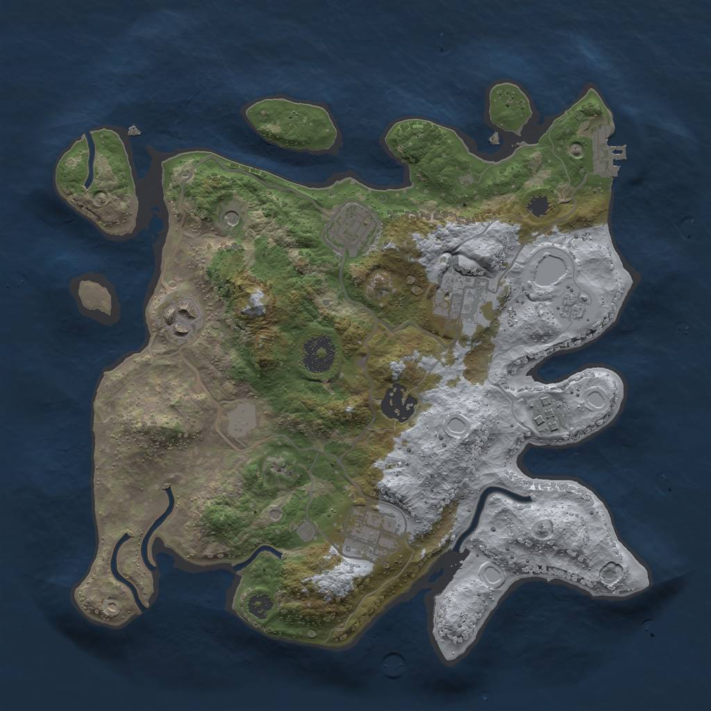 Rust Map: Procedural Map, Size: 3000, Seed: 81312356, 12 Monuments