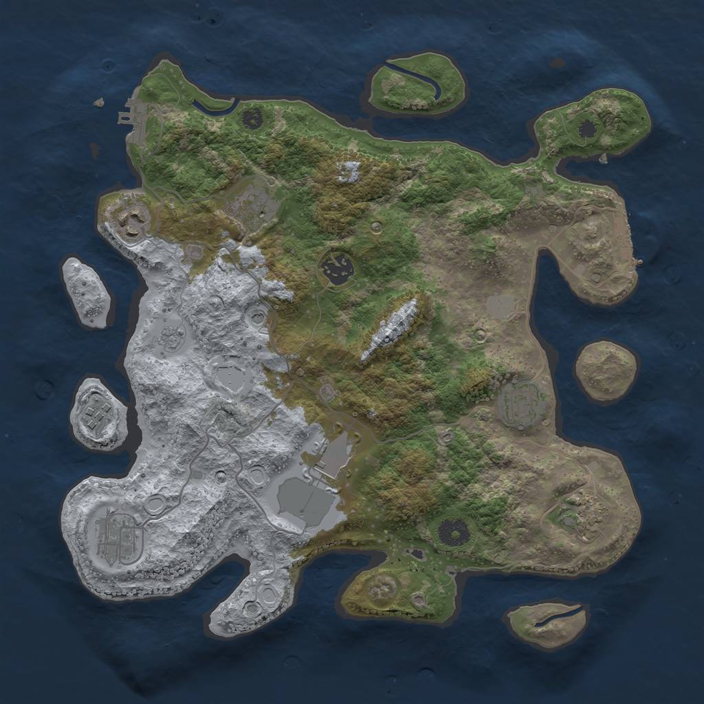 Rust Map: Procedural Map, Size: 3500, Seed: 20230207, 15 Monuments