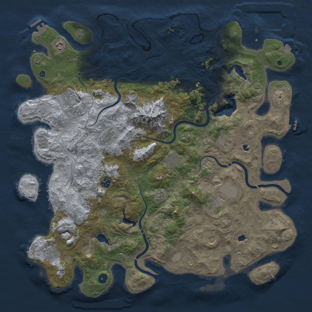 Rust Map: Procedural Map, Size: 5000, Seed: 318887938, 17 Monuments