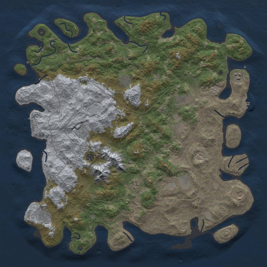 Rust Map: Procedural Map, Size: 5000, Seed: 318887938, 18 Monuments