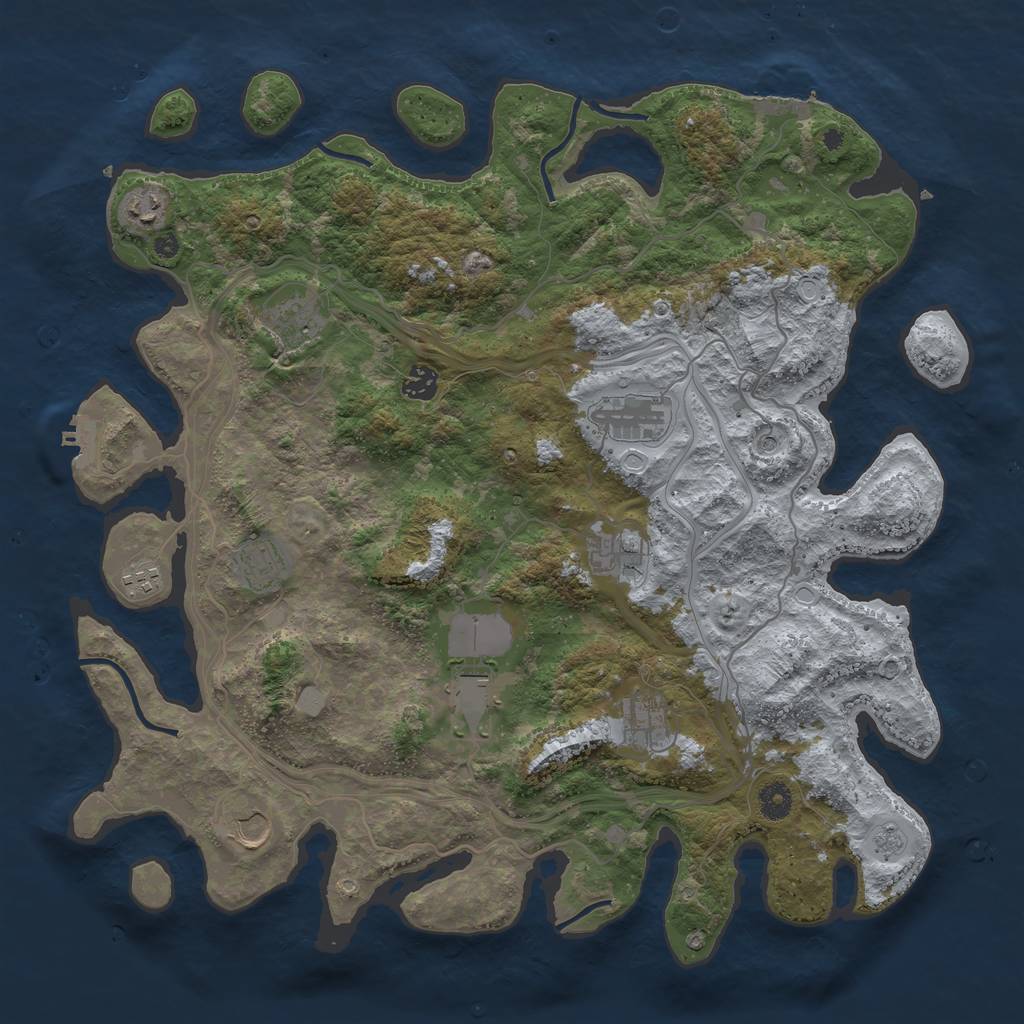 Rust Map: Procedural Map, Size: 4250, Seed: 59971655, 17 Monuments
