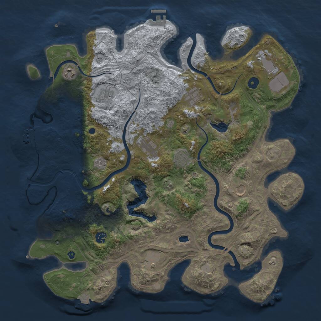 Rust Map: Procedural Map, Size: 4250, Seed: 25688, 16 Monuments